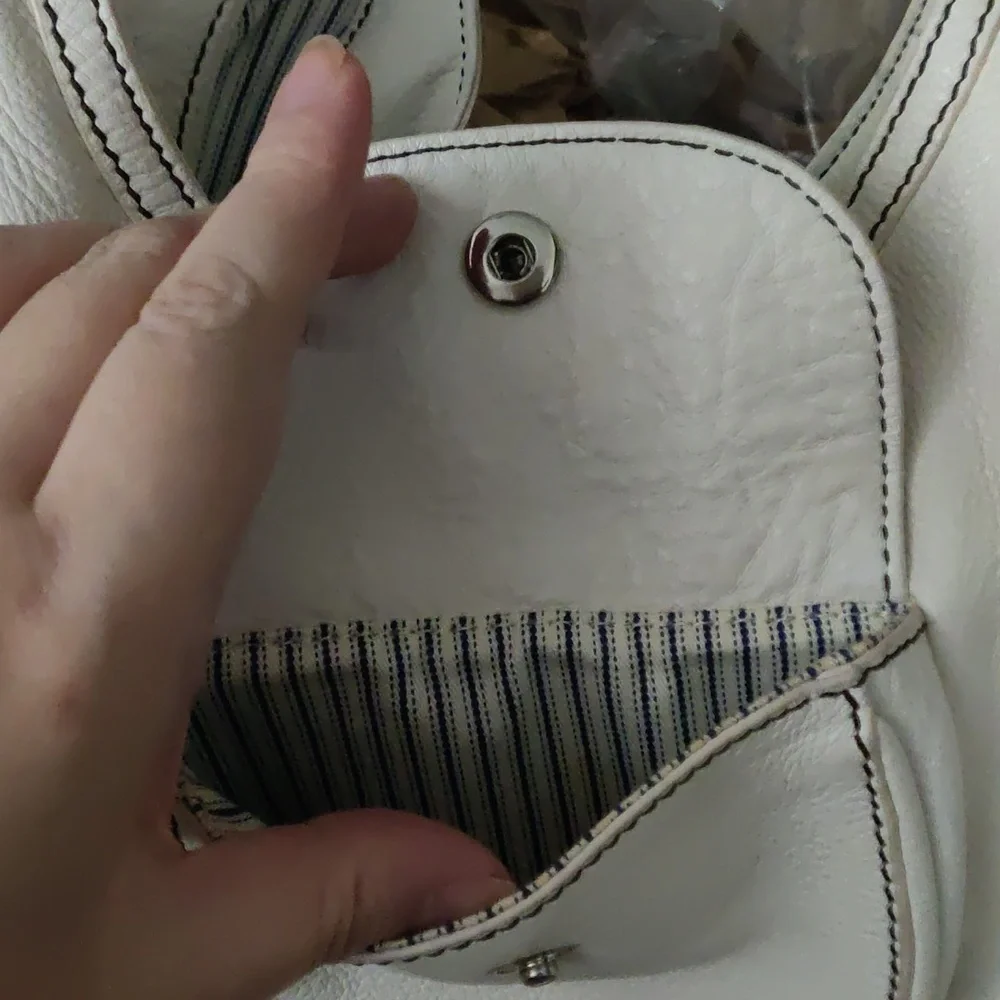 Marc by Marc Jacobs White Leather Soft Shot Large Hobo